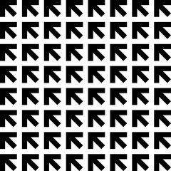 Solid black arrows seamless vector pattern with many arrow EPS 10. Black glyphs fashion graphic design. Modern style background. Arrows in a row, parallel. Template for wallpaper, wrapping, fabric