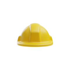 Fototapeta premium Yellow protective helmet 3D vector icon, cartoon safety hardhat, construction symbol, labor engineer headwear equipment