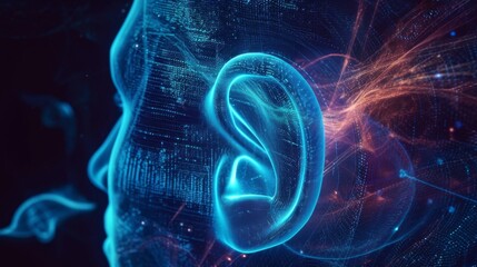 A hologram showcasing the inner ear and its various structures aiding ear spets in diagnosing hearing and balance disorders.