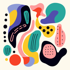 A poster with different shapes