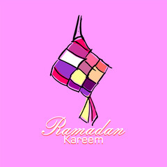 Ramadan Kareem, Sketch of Ketupat the Indonesian Food