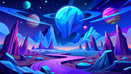 Fantasy Space Background for UI Game