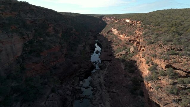 Drone Shot of Z Bend River View in Kalbarri National Park, WA