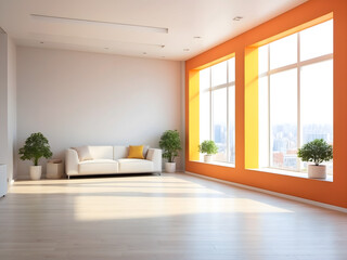 Fototapeta premium Modern bright interiors empty room design.