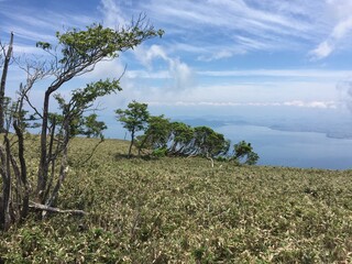 比良山系の山からの天気の良い日の景色