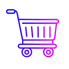 Shopping Cart Line Art Icon: Perfect for Apps and Websites