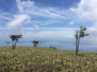 比良山系の山からの天気の良い日の景色