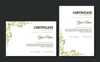 vintage certificate of achievement template vector