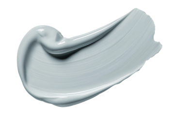 Gray concealer or eye shadow smear isolated on transparent background