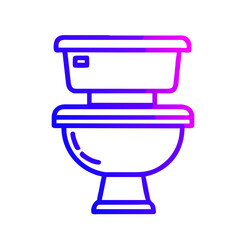Bathroom Toilet Seat Icon: Flat Symbol for Apps and Websites
