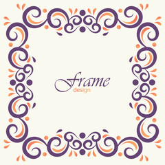 Colorful ornament or floral frame design background