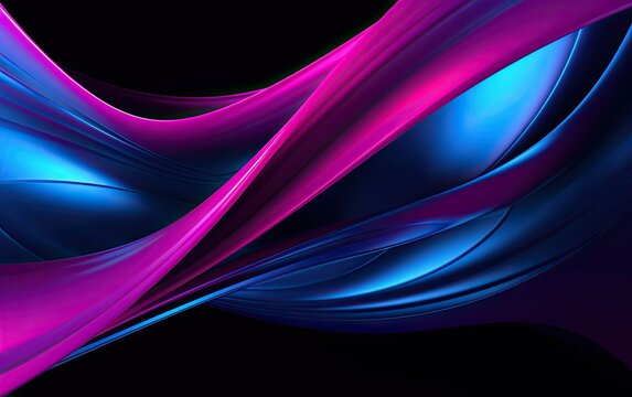 Blue and purple swirling light on black background