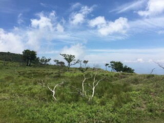 比良山系の山からの天気の良い日の景色