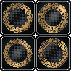 wedding art frame for card. vintage round frame set.