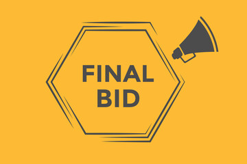 Final bid button web banner templates. Vector Illustration 
