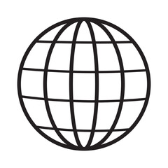 World icon - vector. Globe icon. Black isolated flat globe icon on white background..