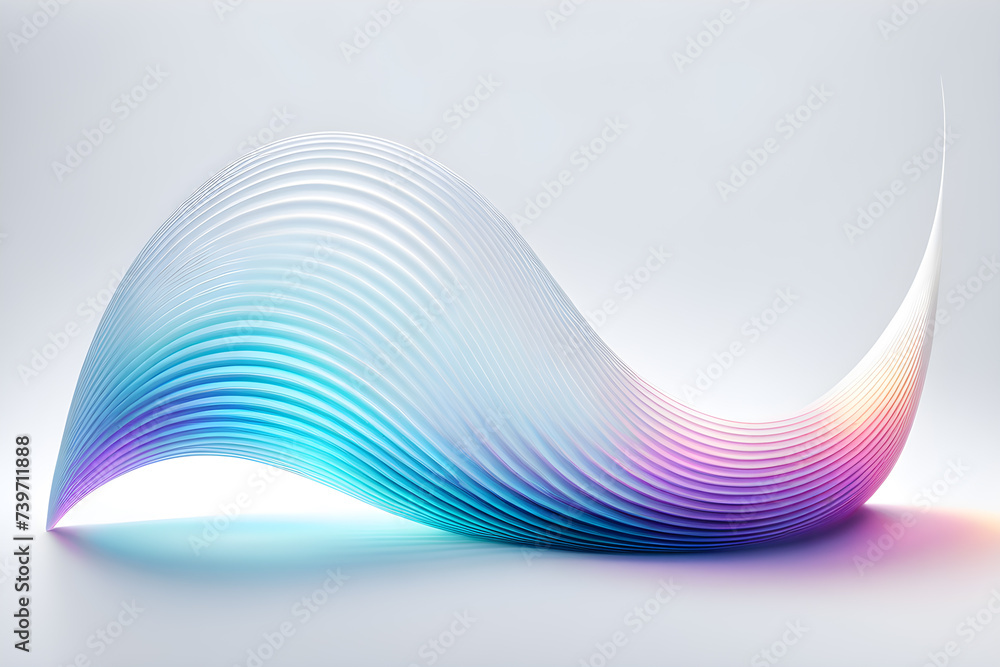 Aufkleber wave-shape-crafted-in-a-3d-holographic-style-floating-with-a-translucent-quality-against-a-stark