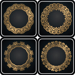 decorative frame set. luxury mandala circle template. 
