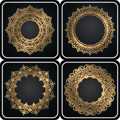 set of golden frames. art frame elements for design.