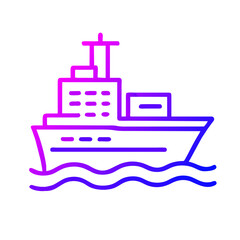 Obraz premium Shipping Ship Icon: Symbol of Transportation and Logistics
