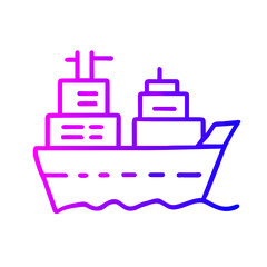 Obraz premium Shipping Ship Icon: Symbol of Transportation and Logistics