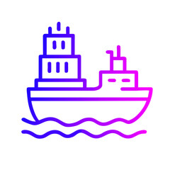 Fototapeta na wymiar Shipping Ship Icon: Symbol of Transportation and Logistics