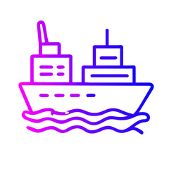 Fototapeta premium Shipping Ship Icon: Symbol of Transportation and Logistics