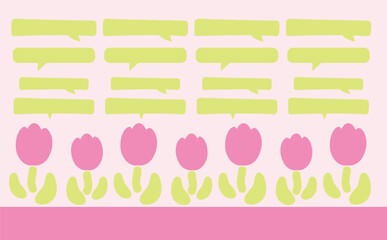 チューリップと吹き出しセット