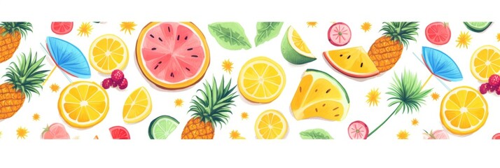 Summer pattern with fruits