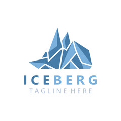 Obraz premium Iceberg Logo Design,simple ice mountain landscape Template vector