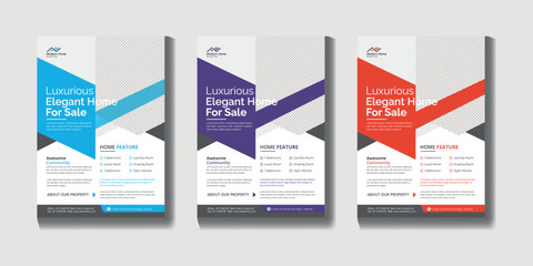 Modern Real estate flyer corporate poster leaflet book cover design template
