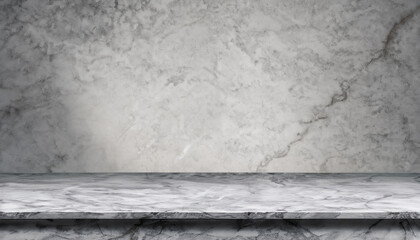Empty gray Marble stone Floor and wall room Background well Displays Products and text on free space Backdrop