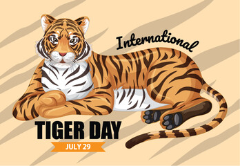 Vector illustration of a tiger for awareness event