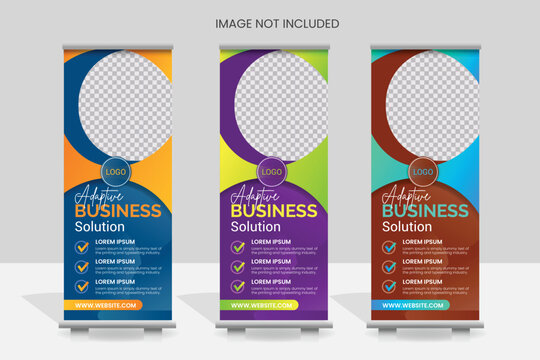 Vector roll up/pull up banner in multiple color.