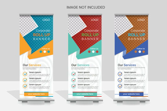 Vector corporate roll up/pull up banner in multiple color.