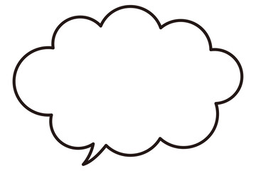 Obraz premium もくもくした雲の形をした吹き出しの線画、ベクターイラスト
