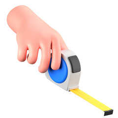 Hand Gesture Hold Measuring Tape Construction