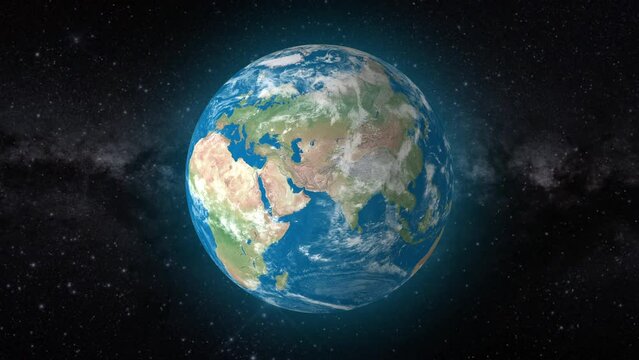 Cinematic video background showcases Realistic Globe rotating, zooming in on Pakistan country | realistic Earth rotating and zooming in on Pakistan Country video background in 4K