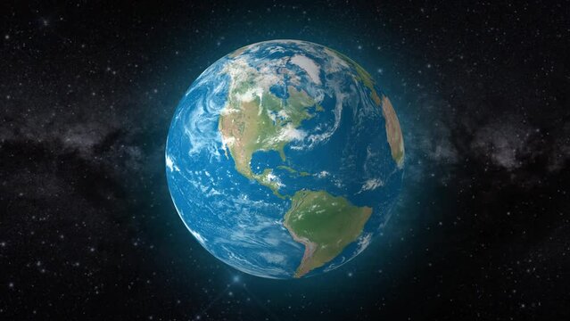 Cinematic video background showcases Realistic Globe rotating, zooming in on The Bahamas country | Realistic Earth rotating and zooming in on The Bahamas Country video background in 4K