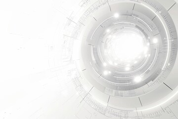 white technology hud generate interface abstract graphic white color abstract technology style template background high quality image