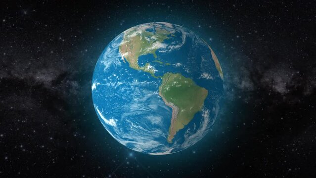 Cinematic video background showcases Realistic Globe rotating, zooming in on Ecuador country | realistic Earth rotating and zooming in on Republic of Ecuador Country video background in 4K