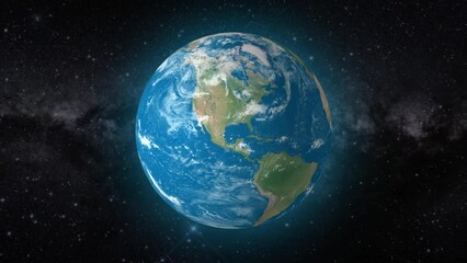 Cinematic video background showcases Realistic Globe rotating, zooming in on Gulf of Mexico | realistic Earth rotating and zooming in on Gulf of Mexico video background in 4K