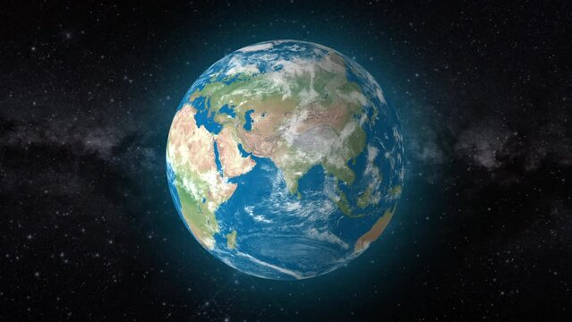 Cinematic video background showcases Realistic Globe rotating, zooming in on India country | realistic Earth rotating and zooming in on India Country video background in 4K