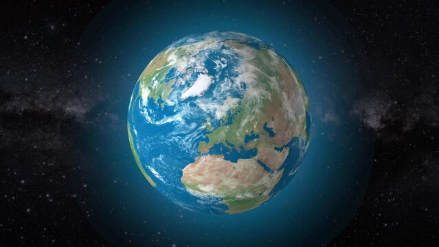 Cinematic video background showcases Realistic Globe rotating, zooming in on Denmark country | realistic Earth rotating and zooming in on Denmark Country video background in 4K