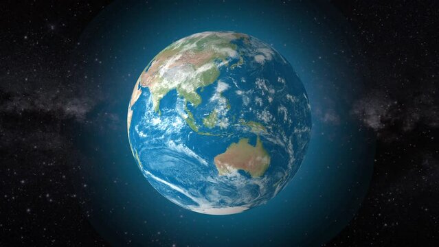 Cinematic video background showcases Realistic Globe rotating, zooming in on Indonesia country | realistic Earth rotating and zooming in on Indonesia Country video background in 4K