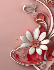 3d wallpaper illustration of flower background Generative AI