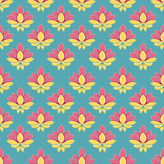 Fototapeta na wymiar Singapore Peranakan seamless pattern, lotus pattern, seamless tile, background, Peranakan culture, Nyonya motifs, Nyonya pattern
