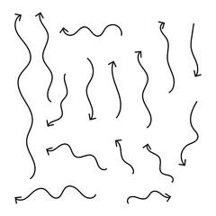 Elegant arrows set for business plan, presentation and education. Sign, Symbol, Hand drawn arrow collection with white background.