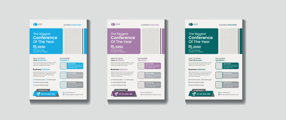 Modern colorful corporate business conference flyer leaflet book cover poster design