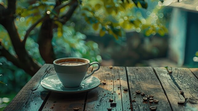 Coffee with nature. Generative AI
